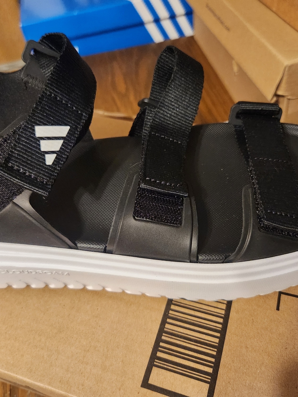 adidas Black and White Unisex Women's Men's Sport Platform Sandals Slyn